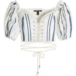 Off shoulder tie front top